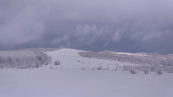 Timelapse Van Winter Karpaten Landschappen — Stockvideo