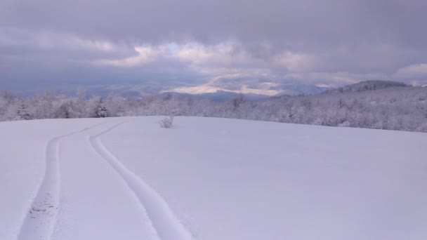 冬のカルパチアの風景のタイムラプス — ストック動画