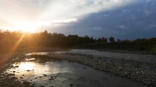 Agua Del Río Montaña Verano — Vídeo de stock