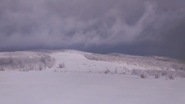 Zeitraffer Der Winterkarpaten Landschaften — Stockvideo