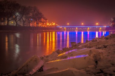 Manzara Uzhhorod akşam denir