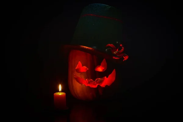 Halloween Dynie Obrazie Człowieka — Zdjęcie stockowe