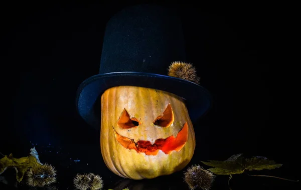 Halloween Pumpor Bilden Människan — Stockfoto