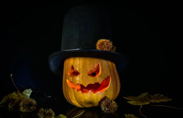 Adam Görüntüsünde Halloween Pumpkins — Stok fotoğraf