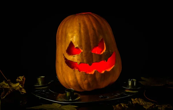 Halloween Pumpor Bilden Människan — Stockfoto