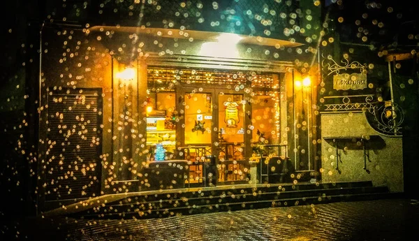 ベーカリーと雨と呼ばれる風景 — ストック写真