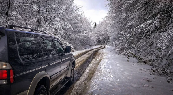 Krajina Nazývaná Winter Transcarpathian — Stock fotografie