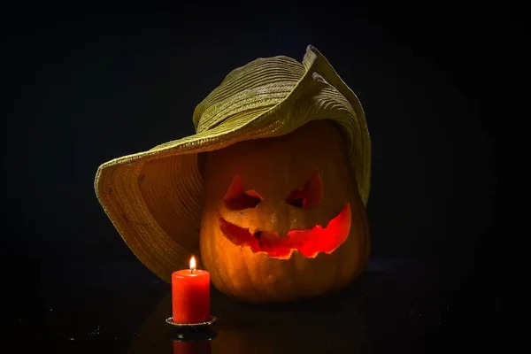 Halloween Dýně Obraze Člověka — Stock fotografie