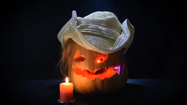 Halloween Dynie Obrazie Człowieka — Wideo stockowe