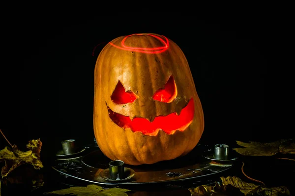 Halloween Dýně Obraze Člověka — Stock fotografie