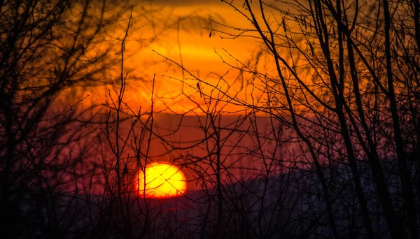Τοπίο Που Ονομάζεται Ματωμένο Ηλιοβασίλεμα — Φωτογραφία Αρχείου