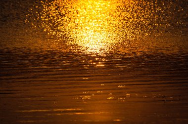 Gün batımında dağ nehri