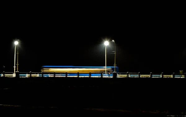 Paisagem Chamada Noite Ônibus — Fotografia de Stock