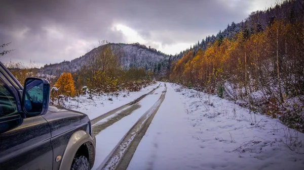 Peisaj Numit Transcarpatia Iarnă — Fotografie, imagine de stoc