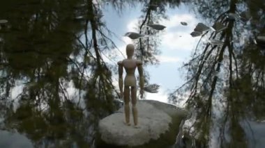 Eklemli küçük adam düşünüyor