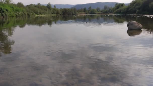 Montaña Agua Del Río Septiembre — Vídeo de stock