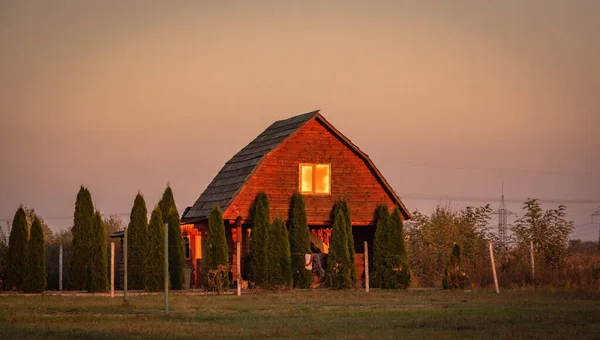 Пейзаж Під Назвою Захід Ферми — стокове фото