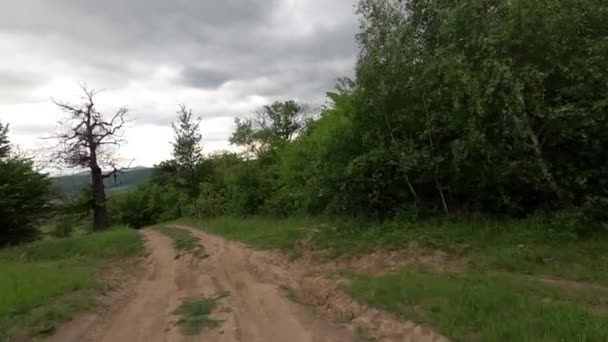 Geländewagen Fährt Den Karpaten — Stockvideo