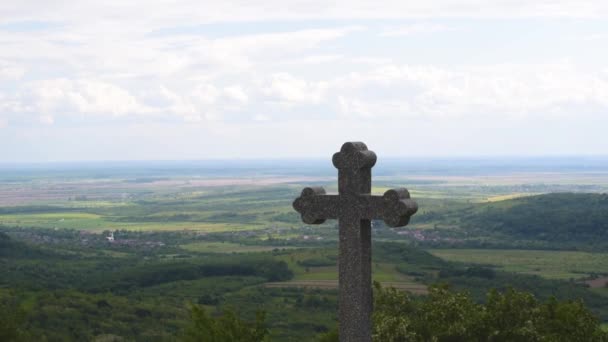 Krajobraz Karpat Przed Burzą Krzyżem — Wideo stockowe