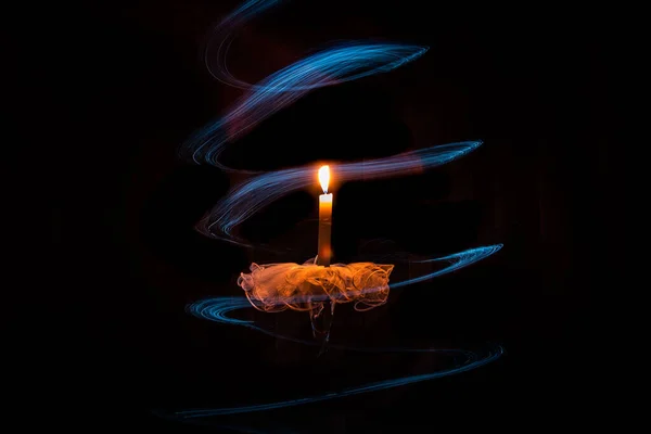 Leuchter Mit Kerze Bild Einer Ballerina — Stockfoto