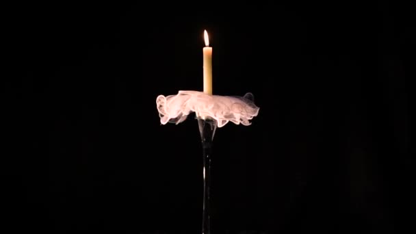 Świecznik Świecą Obraz Baletnicy — Wideo stockowe
