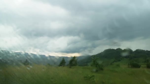 喀尔巴阡山脉夏季雷雨 — 图库视频影像