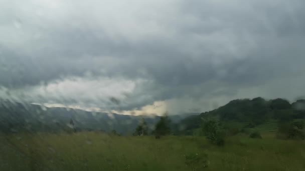 Trovoada Verão Nas Montanhas Dos Cárpatos — Vídeo de Stock