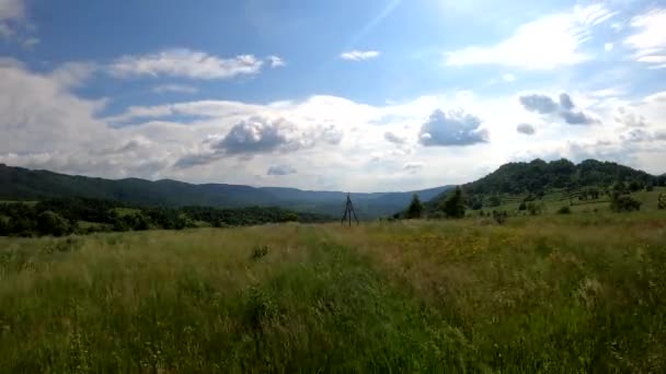 Літній Пейзаж Часі Перед Грозою Карпатах — стокове відео