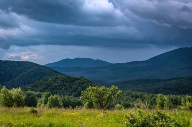 Karpatya dağlarında yaz fırtınası