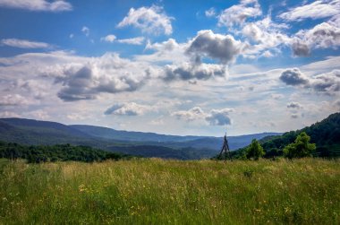 Karpatya dağlarında yaz fırtınası