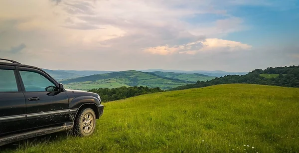 Suv Fährt Den Sommerkarpaten — Stockfoto