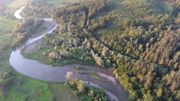 Tiro Aéreo Leito Rio Montanha — Vídeo de Stock