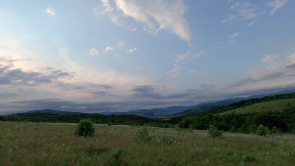 Time Lapse Sommar Åskväder Landskap Med Utsikt Över Bergskedjan Borzhava — Stockvideo