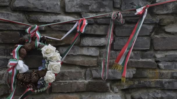 Memorable Sacred Sign Hungarian People Verevets Pass Carpathians — Stock Video