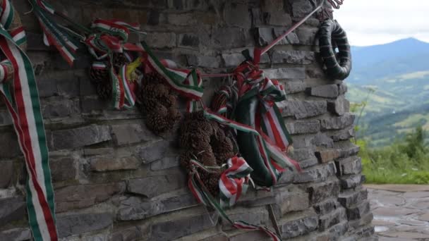 Памятный Священный Знак Венгерского Народа Веревце Проходит Карпатах — стоковое видео