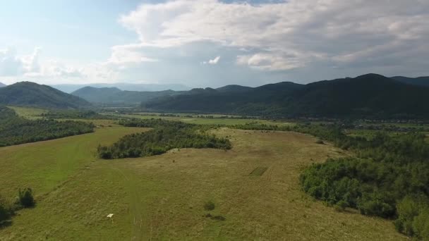 Luchtbeelden Van Een Man Met Een Vlieger Karpaten — Stockvideo