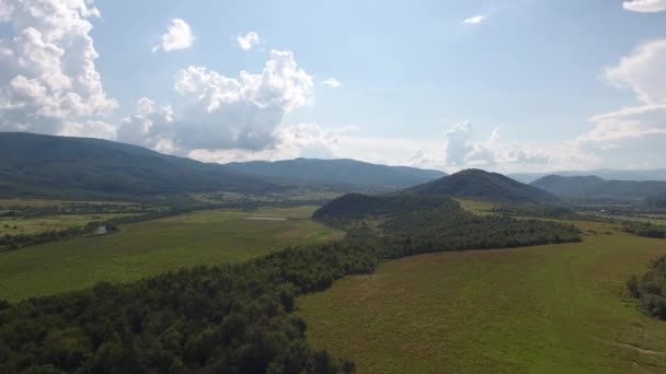 Luchtfotografie Van Een Zomerlandschap Karpaten — Stockvideo