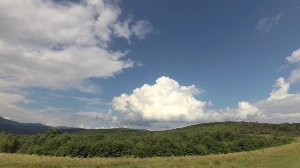Движение Облаков Времени Летом Высокогорье — стоковое видео