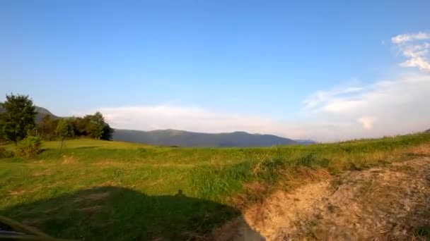 Suv Travels Summer Carpathians — Stock Video