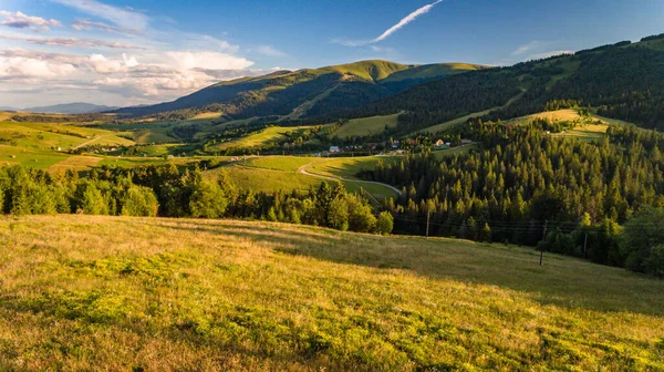 喀尔巴阡山脉博尔扎瓦山脉的夏季风景 — 图库照片