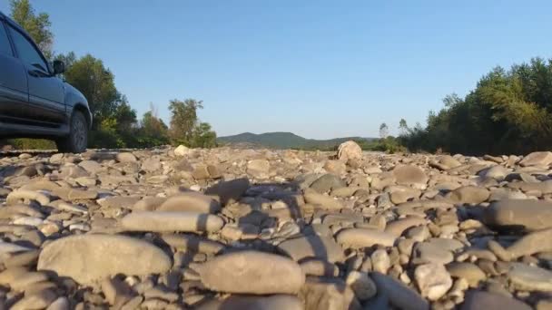 Flygfoto Bergsflod Karpaterna — Stockvideo