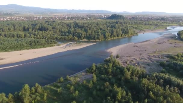 Karpatlar Bir Dağ Nehrinin Havadan Çekilmiş Fotoğrafı — Stok video