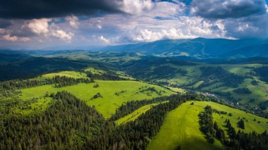 Sunny Transcarpathian başlıklı manzara 