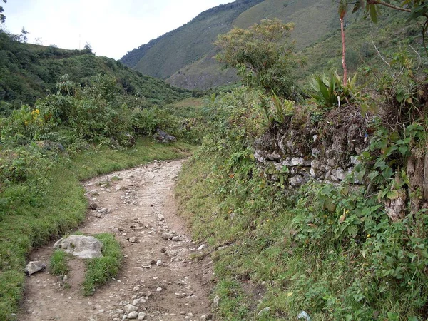 莱梅班巴附近穿越安第斯山脉的荒野道路 — 图库照片