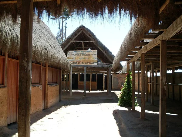 Restoran Makanan Khas Dari Amazon Peru Konstruksi Pedesaan — Stok Foto
