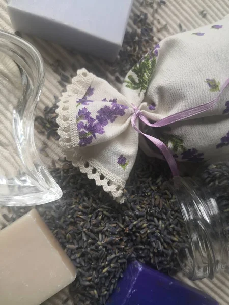 Natural healthcare with clean water and lavender soaps