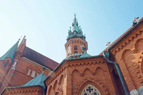 Church spire of Saint Joseph Church (Parish of St. Joseph) - historic Roman Catholic church in south-central part of Krakow, Poland