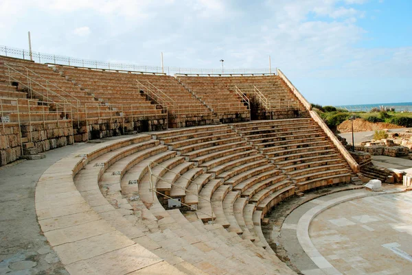 Starożytny Amfiteatr Miejsce Wykopu Caesarea Izrael — Zdjęcie stockowe