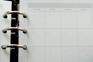 İş planlaması için not defteri sayfası