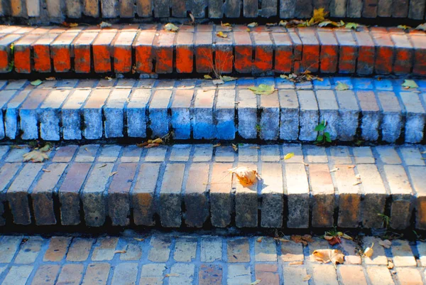 Sonbahar parkında renkli merdivenler